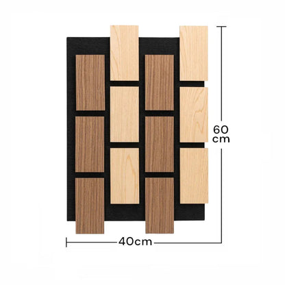 Set 5 Panouri riflaje acustice decorative, MDF si pasla, Naimeed D6775, 60x40x2.1cm, Stejar/Stejar inchis