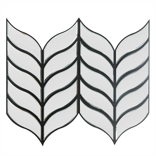 Panou riflaj acustic decorativ, Oglinda si pasla, Naimeed D6777, 90x80x1.2cm, Gri