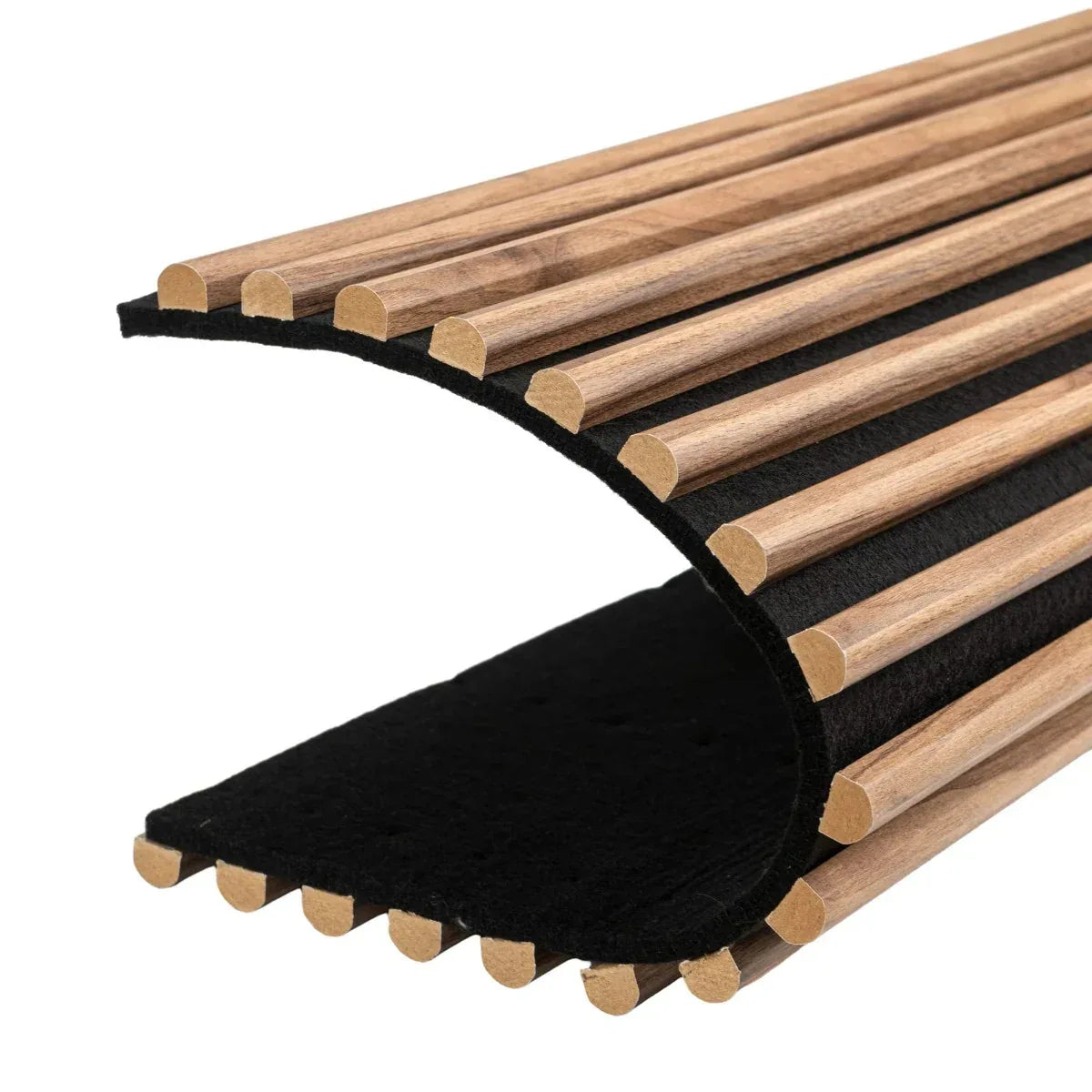 Set 4 Panouri riflaje acustice decorative, MDF si pasla, Naimeed D6781, 240x60x2.1cm, Stejar inchis
