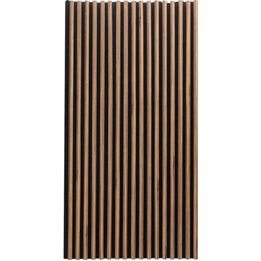 Set 4 Panouri riflaje acustice decorative, MDF si pasla, Naimeed D6781, 240x60x2.1cm, Stejar inchis