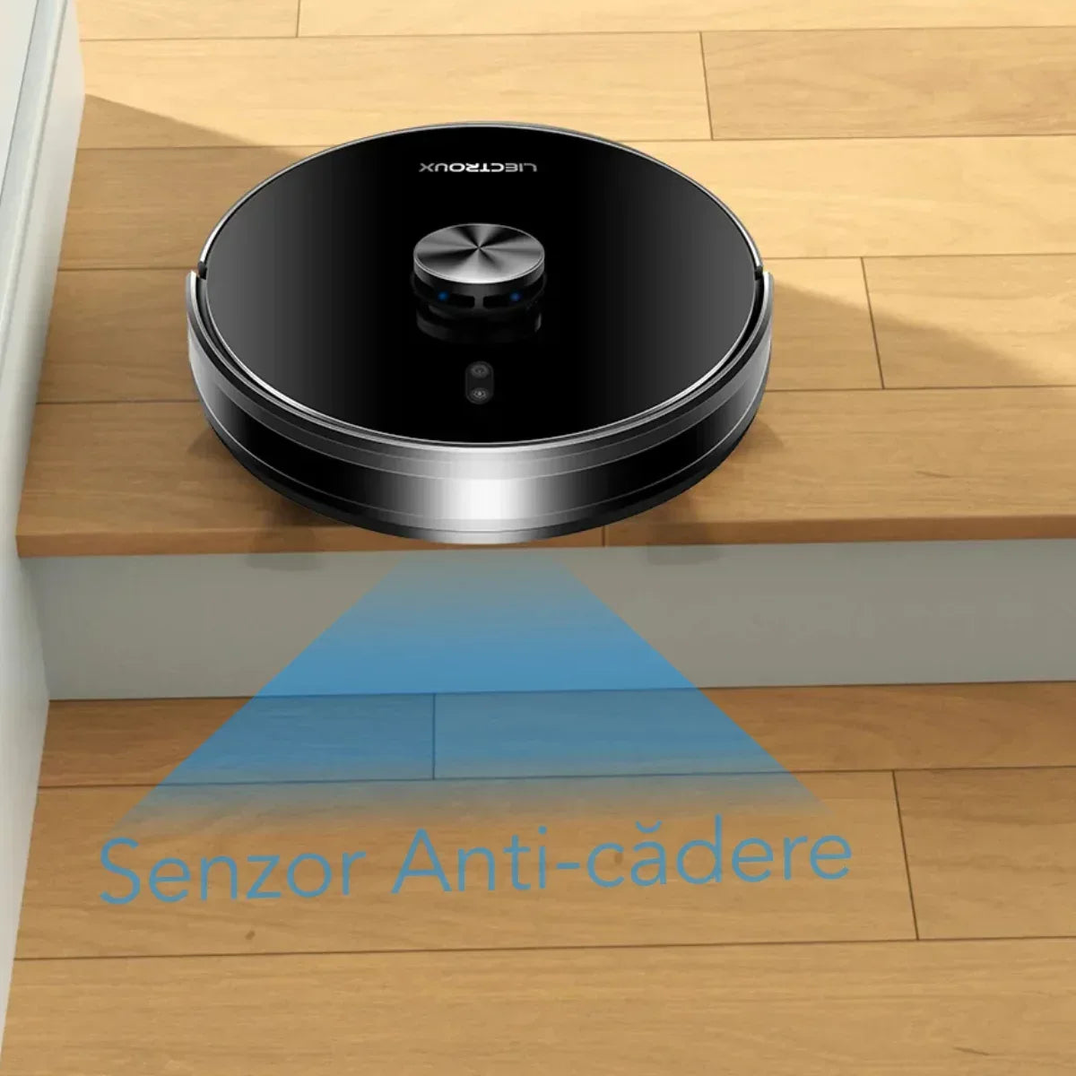 Aspirator Robot cu spalare, Inteligent Liectroux XR500(D6818), cu navigatie gyro, ghid vocal, autonomie 130 de minute, rezervor de apă de 350ml, coș de praf de 600ml, 96x330x330mm,  Negru