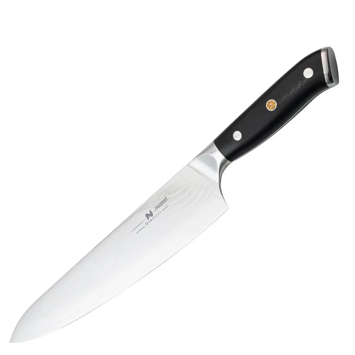 Cutit de bucatar, din otel Damascus, Naimeed D6822, damasc 67 straturi, 38 cm,  Negru