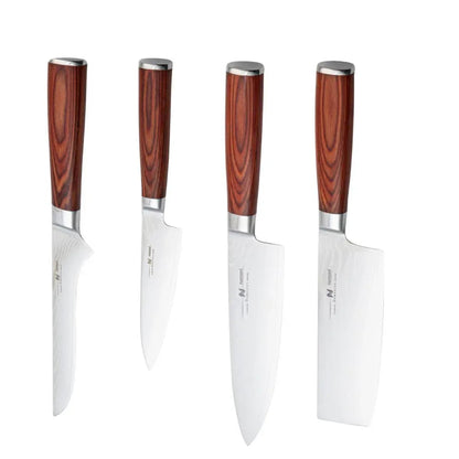 Cutit multifunctional, din otel Damascus, Naimeed D6830, damasc 67 straturi, 25.5 cm,  Maro