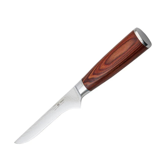 Cutit de dezosat, din otel Damascus, Naimeed D6831, damasc 67 straturi, 28 cm,  Maro