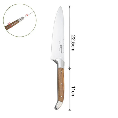 Cutit de bucatarie profesional, din otel inoxidabil, 33.5 cm, Naimeed D6836, Maro deschis