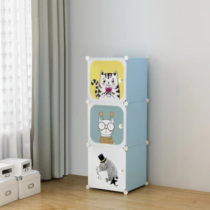 Dulap Modular Copii, 3 Usi, Naimeed D6841, 110x35x35 cm, Albastru