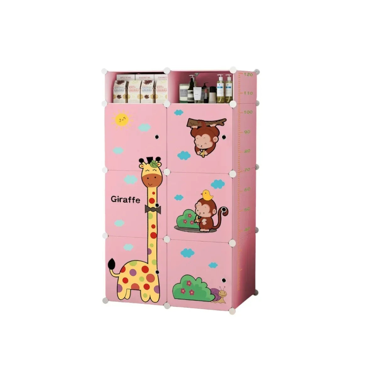 Dulap Modular Copii, 6 Usi, Naimeed D6855, 110x75x37 cm, Roz