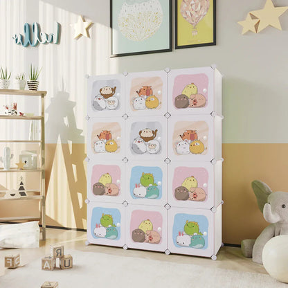 Dulap Modular Copii, 12 Usi, Naimeed D6866, 148x110x37 cm, Alb