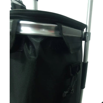 Carucior cumparaturi pliabil cu 2 roti rezistente si sac textil impermeabil, detasabil cu 2 buzunare laterale, Naimeed D6868, capacitate 43.5L, 96x42x28cm, Negru
