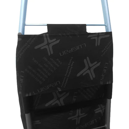 Carucior cumparaturi pliabil cu 2 roti rezistente si sac textil, detasabil cu 2 buzunare laterale, Naimeed D6873, capacitate 49L, 100x45x34cm, Negru