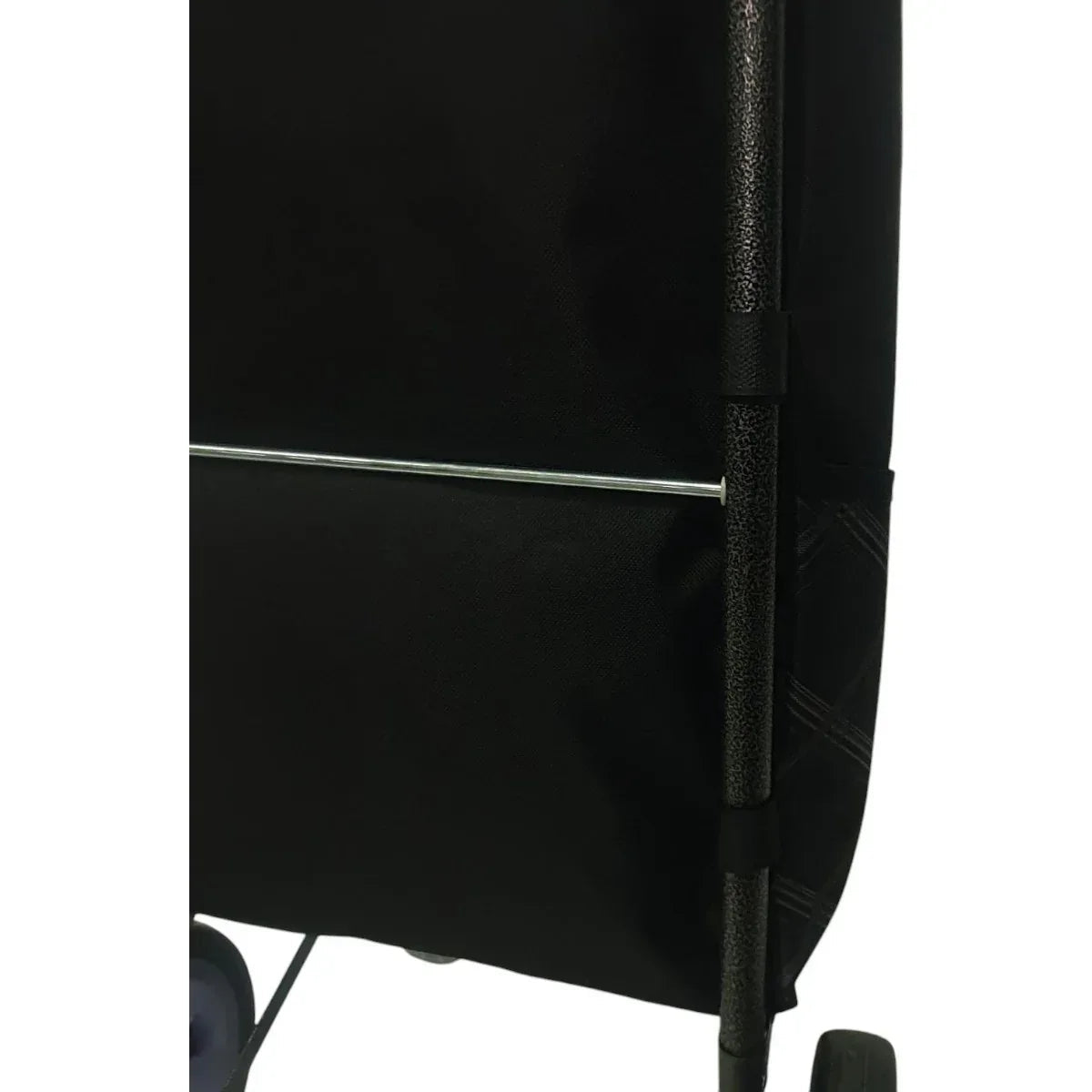 Carucior cumparaturi pliabil cu 4 roti rezistente si sac textil, detasabil cu 2 buzunare laterale, Naimeed D6874, capacitate 43.5L, 106x42x28cm, Negru