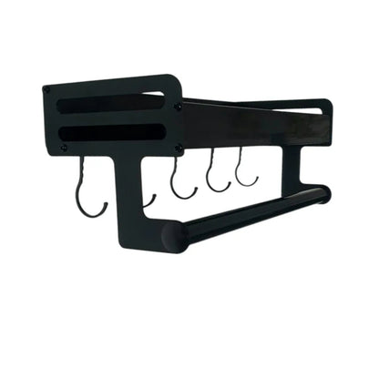 Suport multifunctional cu 5 carlige si sistem de prindere versatil, Naimeed D6164, Negru