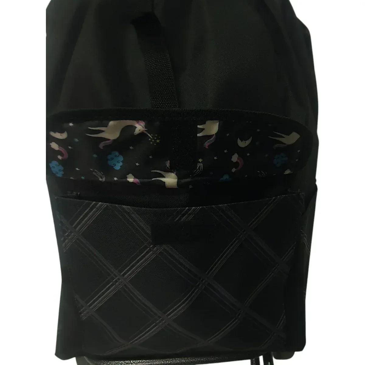 Carucior cumparaturi pliabil cu 4 roti rezistente si sac textil, detasabil cu 2 buzunare laterale, Naimeed D6874, capacitate 43.5L, 106x42x28cm, Negru
