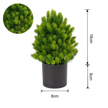 Planta artificiala, tip Cryptomeria, cu ghiveci, Naimeed D6924, 24x8.8 cm, Verde