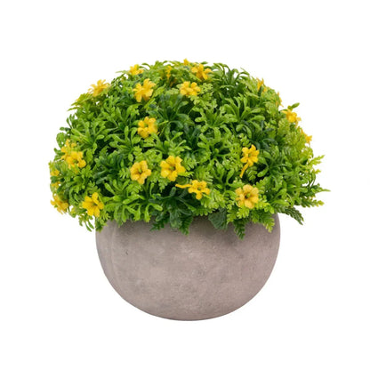 Planta artificiala, tip Feriga, cu ghiveci de hartie, Naimeed D6925, 12x10 cm, Galben