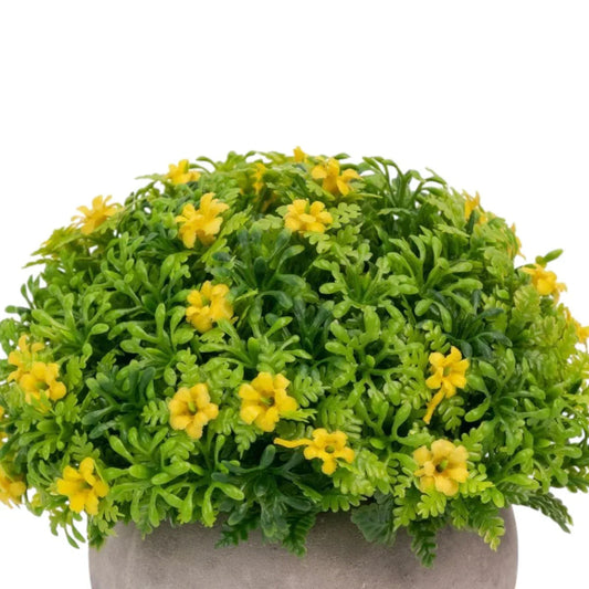 Planta artificiala, tip Feriga, cu ghiveci de hartie, Naimeed D6925, 12x10 cm, Galben