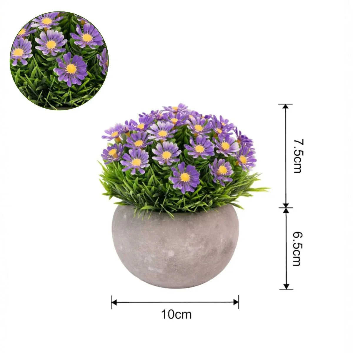 Planta artificiala, tip Asper, cu ghiveci de hartie, Naimeed D6928, 12x10 cm, Mov