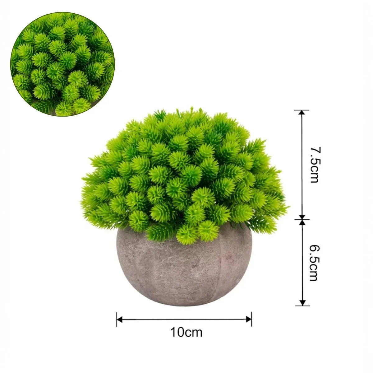 Planta artificiala, tip Cryptomeria, cu ghiveci de hartie, Naimeed D6932, 12x10 cm, Verde
