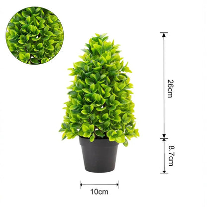 Planta artificiala, tip Buxus, cu ghiveci, Naimeed D6940, 31x10 cm, Verde