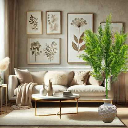 Planta decorativa artificiala, fara ghiveci, tip Areca Palm,  Naimeed D6953, 105 cm, Verde