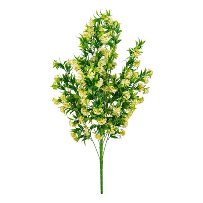 Planta decorativa artificiala, fara ghiveci, tip Iasomie, Naimeed D6955, 105 cm, flori Galben/Alb