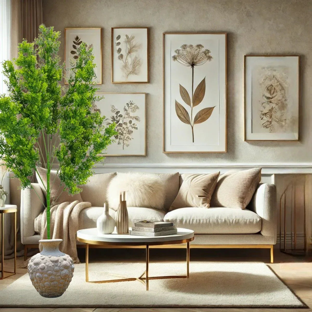 Planta decorativa artificiala, fara ghiveci, tip Chiparos , Naimeed D6958, 105 cm, Verde
