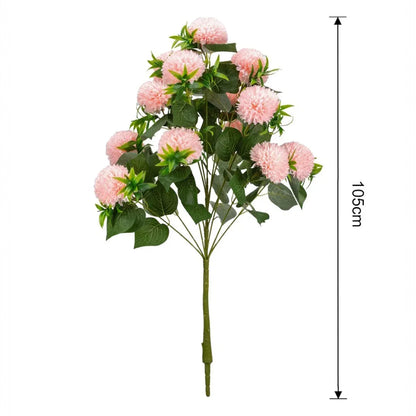 Planta decorativa artificiala, fara ghiveci, tip Crizantema, Naimeed D6961, 105 cm, Roz