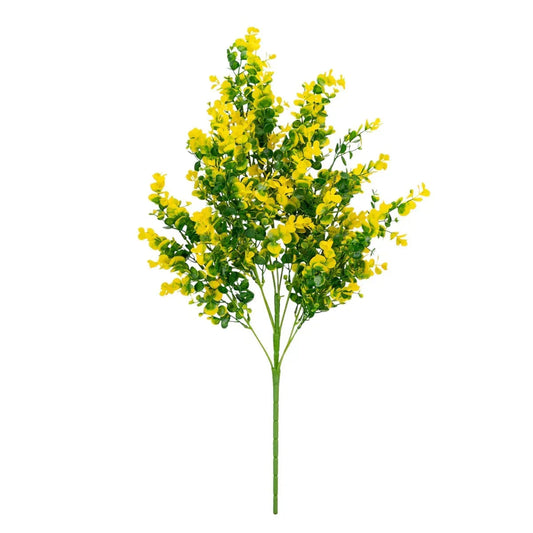 Planta decorativa artificiala, fara ghiveci, tip Eucalipt, Naimeed D6963, 80 cm, Galben