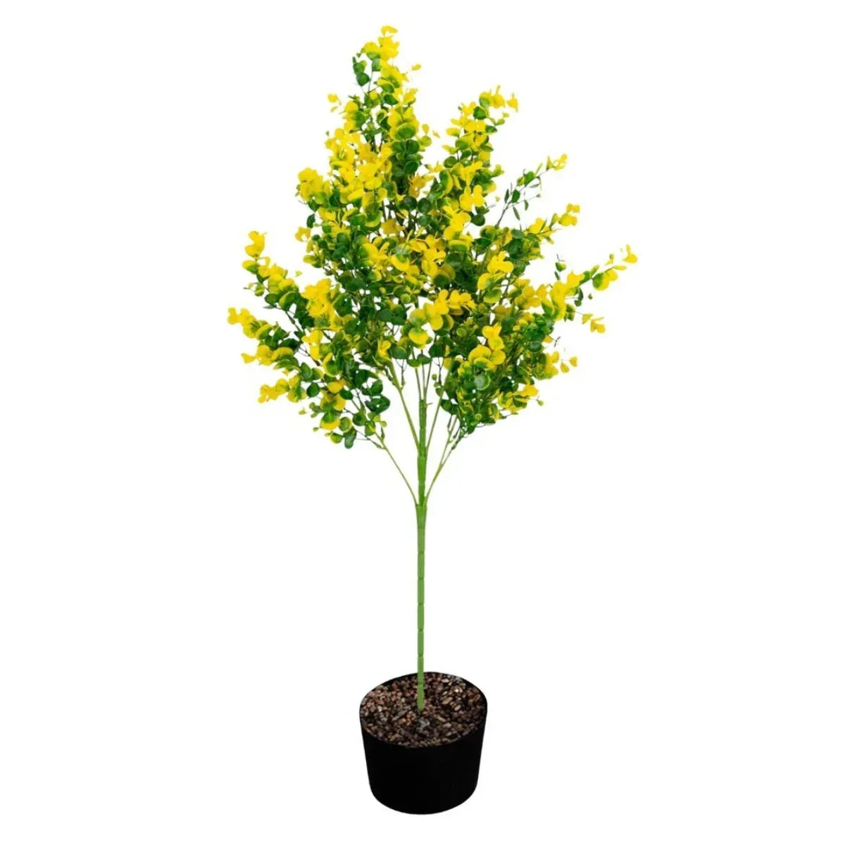 Planta decorativa artificiala, fara ghiveci, tip Eucalipt, Naimeed D6963, 80 cm, Galben