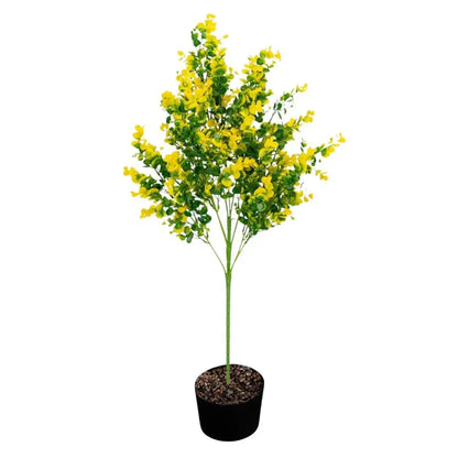 Planta decorativa artificiala, fara ghiveci, tip Eucalipt, Naimeed D6963, 80 cm, Galben
