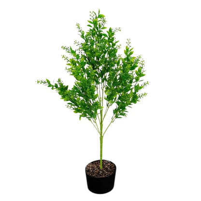 Planta decorativa artificiala,fara ghiveci, tip Buxus, Naimeed D6964, 80 cm, Verde