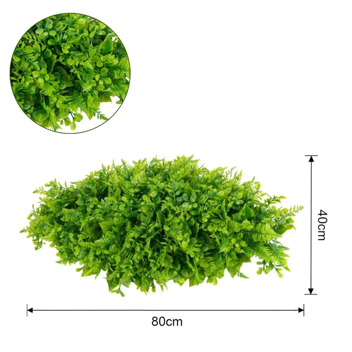 Planta decorativa artificiala, fara ghiveci, tip Buxus, Naimeed D6967, 80x40 cm, Verde
