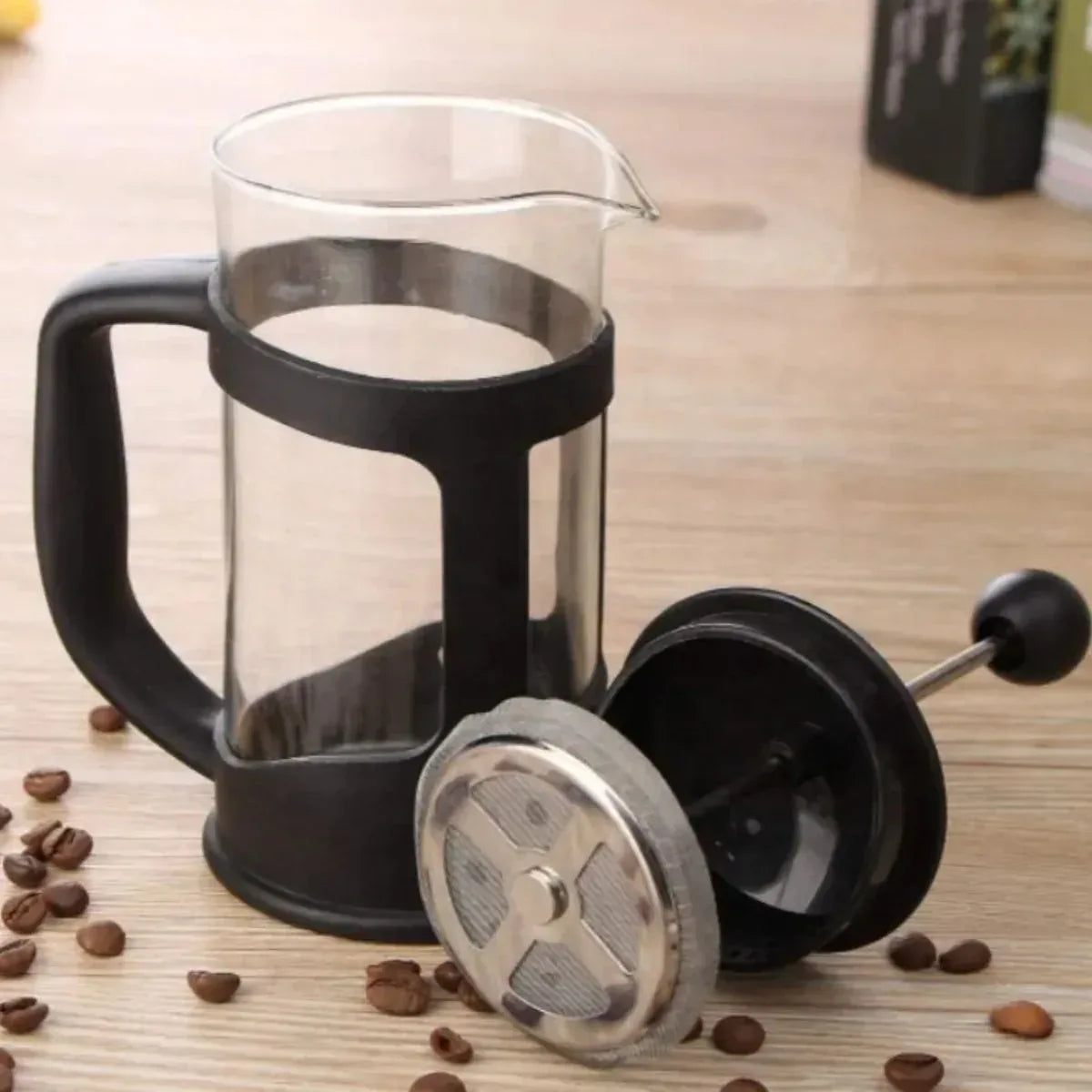 Infuzor de Cafea si Ceai French Press, Capacitate 600ml, Naimeed D6969, Sticla/Otel inoxidabil