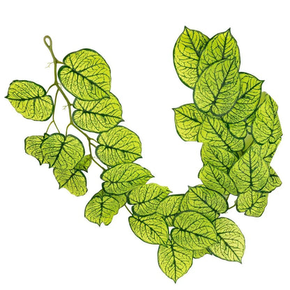 Ghirlanda artificiala cu 28 frunze, tip Epipremnum,  Naimeed D7021, 1.7m, Verde