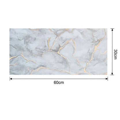 Set 6 panouri decorative autoadezive cu folie de aluminiu, efect marmura,  suprafata acoperita 1.08 m², Naimeed D7106, 60x30 cm, Gri