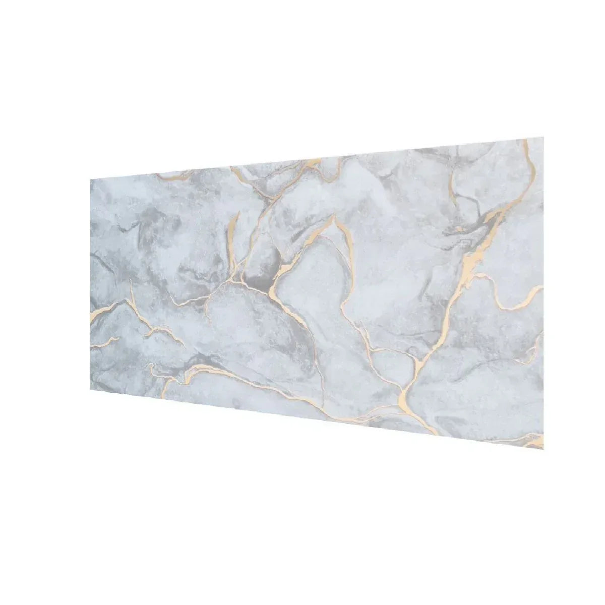 Set 6 panouri decorative autoadezive cu folie de aluminiu, efect marmura,  suprafata acoperita 1.08 m², Naimeed D7106, 60x30 cm, Gri
