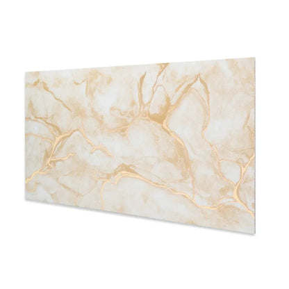 Set 6 panouri decorative autoadezive cu folie de aluminiu, efect marmura,  suprafata acoperita 1.08 m², Naimeed D7107, 60x30 cm, Crem