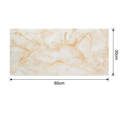 Set 6 panouri decorative autoadezive cu folie de aluminiu, efect marmura,  suprafata acoperita 1.08 m², Naimeed D7107, 60x30 cm, Crem
