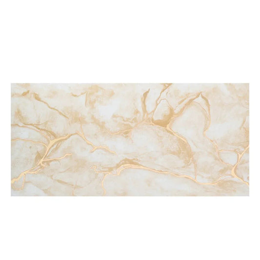Set 6 panouri decorative autoadezive cu folie de aluminiu, efect marmura,  suprafata acoperita 1.08 m², Naimeed D7107, 60x30 cm, Crem