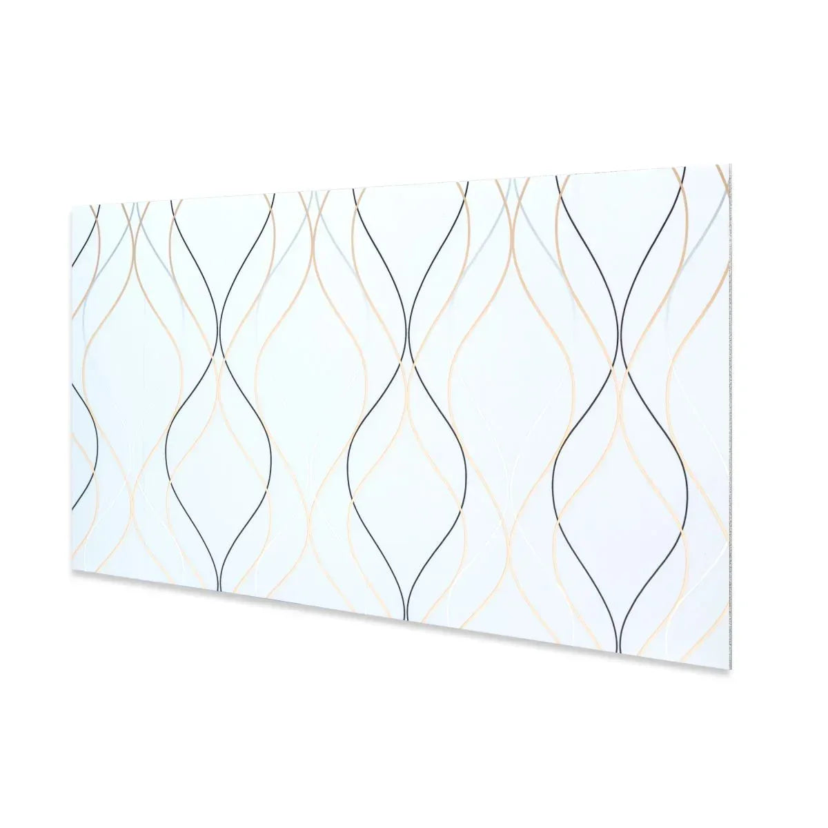Set 6 panouri decorative autoadezive cu folie de aluminiu, efect marmura,  suprafata acoperita 1.08 m², Naimeed D7110, 60x30 cm, Alb