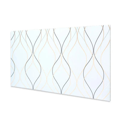 Set 6 panouri decorative autoadezive cu folie de aluminiu, efect marmura,  suprafata acoperita 1.08 m², Naimeed D7110, 60x30 cm, Alb