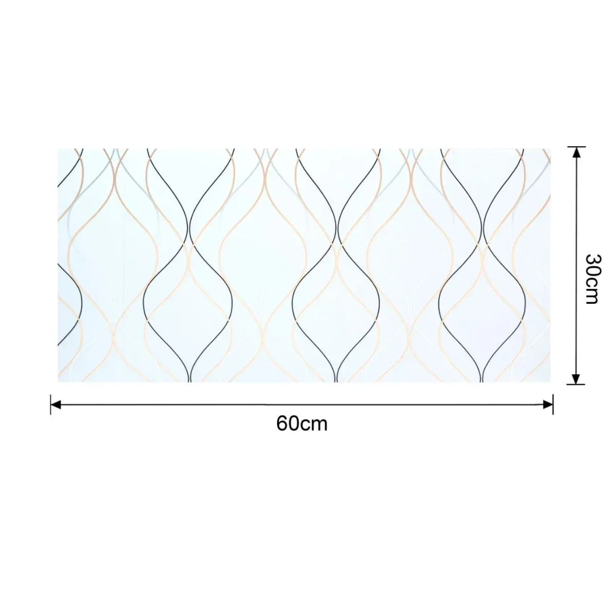 Set 6 panouri decorative autoadezive cu folie de aluminiu, efect marmura,  suprafata acoperita 1.08 m², Naimeed D7110, 60x30 cm, Alb