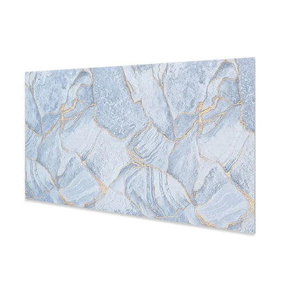 Set 6 panouri decorative autoadezive cu folie de aluminiu, efect marmura,  suprafata acoperita 1.08 m², Naimeed D7112, 60x30 cm, Albastru