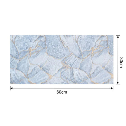 Set 6 panouri decorative autoadezive cu folie de aluminiu, efect marmura,  suprafata acoperita 1.08 m², Naimeed D7112, 60x30 cm, Albastru