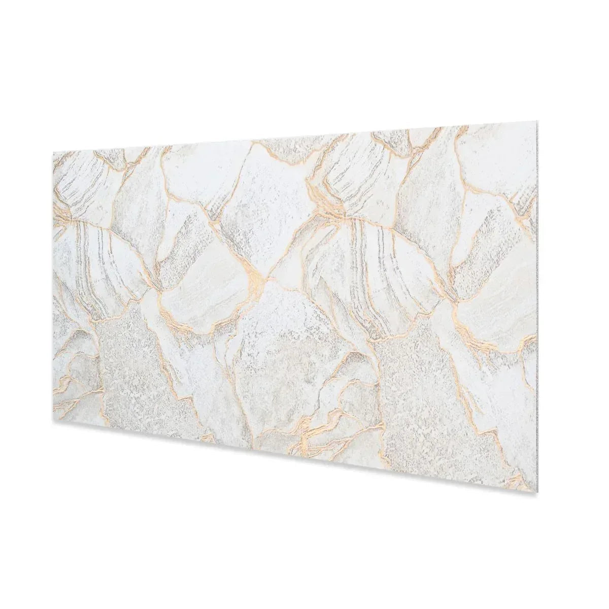 Set 6 panouri decorative autoadezive cu folie de aluminiu, efect marmura,  suprafata acoperita 1.08 m², Naimeed D7113, 60x30 cm, Bej/Gri