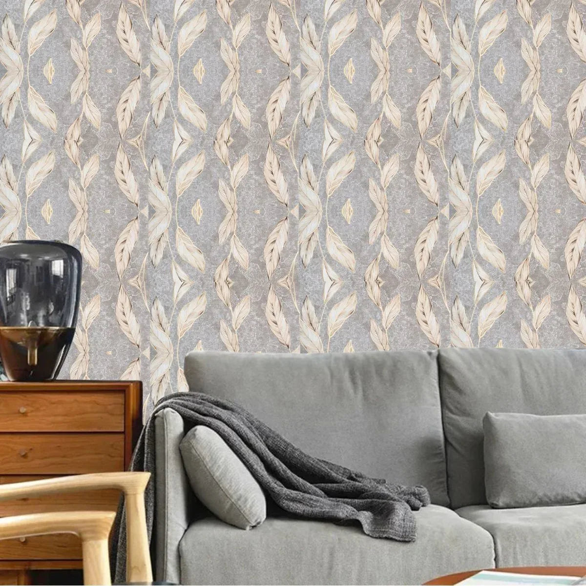 Set 6 panouri decorative autoadezive cu folie de aluminiu, efect marmura,  suprafata acoperita 1.08 m², Naimeed D7114, 60x30 cm, Gri