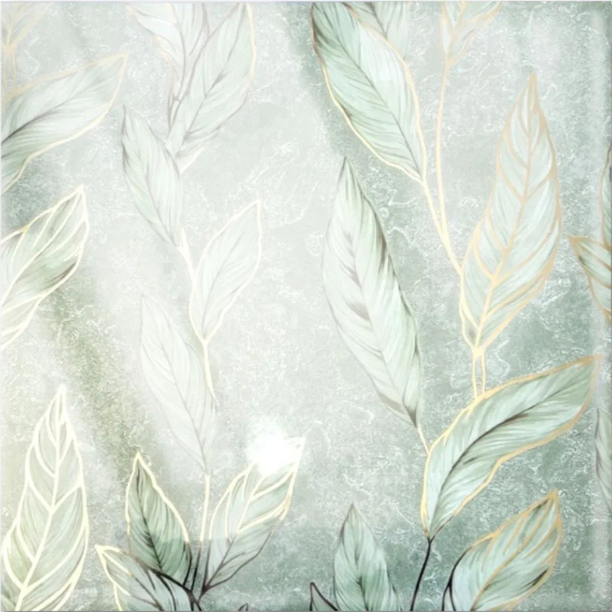 Set 6 panouri decorative autoadezive cu folie de aluminiu, efect marmura,  suprafata acoperita 1.08 m², Naimeed D7115, 60x30 cm, Verde
