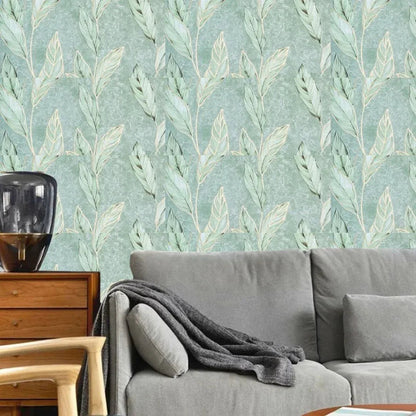 Set 6 panouri decorative autoadezive cu folie de aluminiu, efect marmura,  suprafata acoperita 1.08 m², Naimeed D7115, 60x30 cm, Verde
