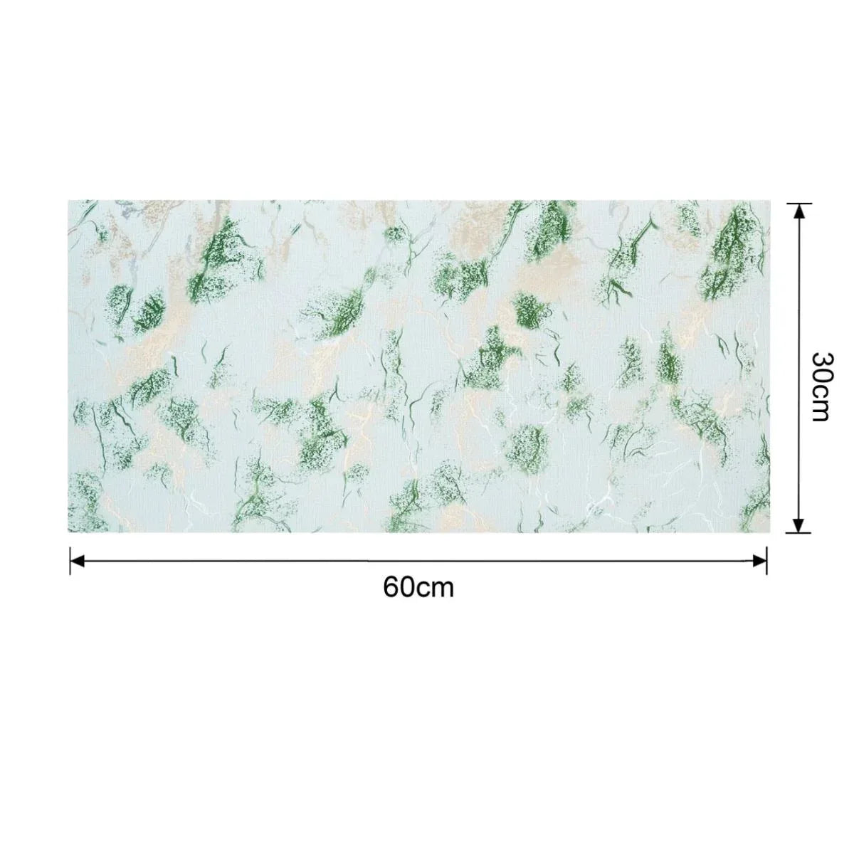 Set 6 panouri decorative autoadezive cu folie de aluminiu, efect marmura,  suprafata acoperita 1.08 m², Naimeed D7117, 60x30 cm, Verde