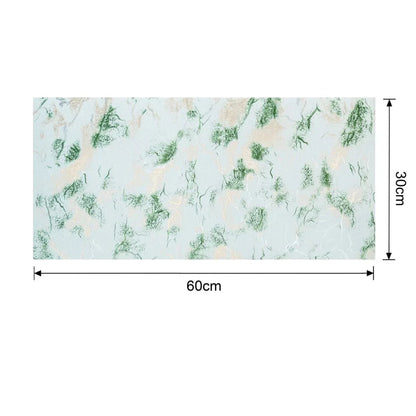 Set 6 panouri decorative autoadezive cu folie de aluminiu, efect marmura,  suprafata acoperita 1.08 m², Naimeed D7117, 60x30 cm, Verde
